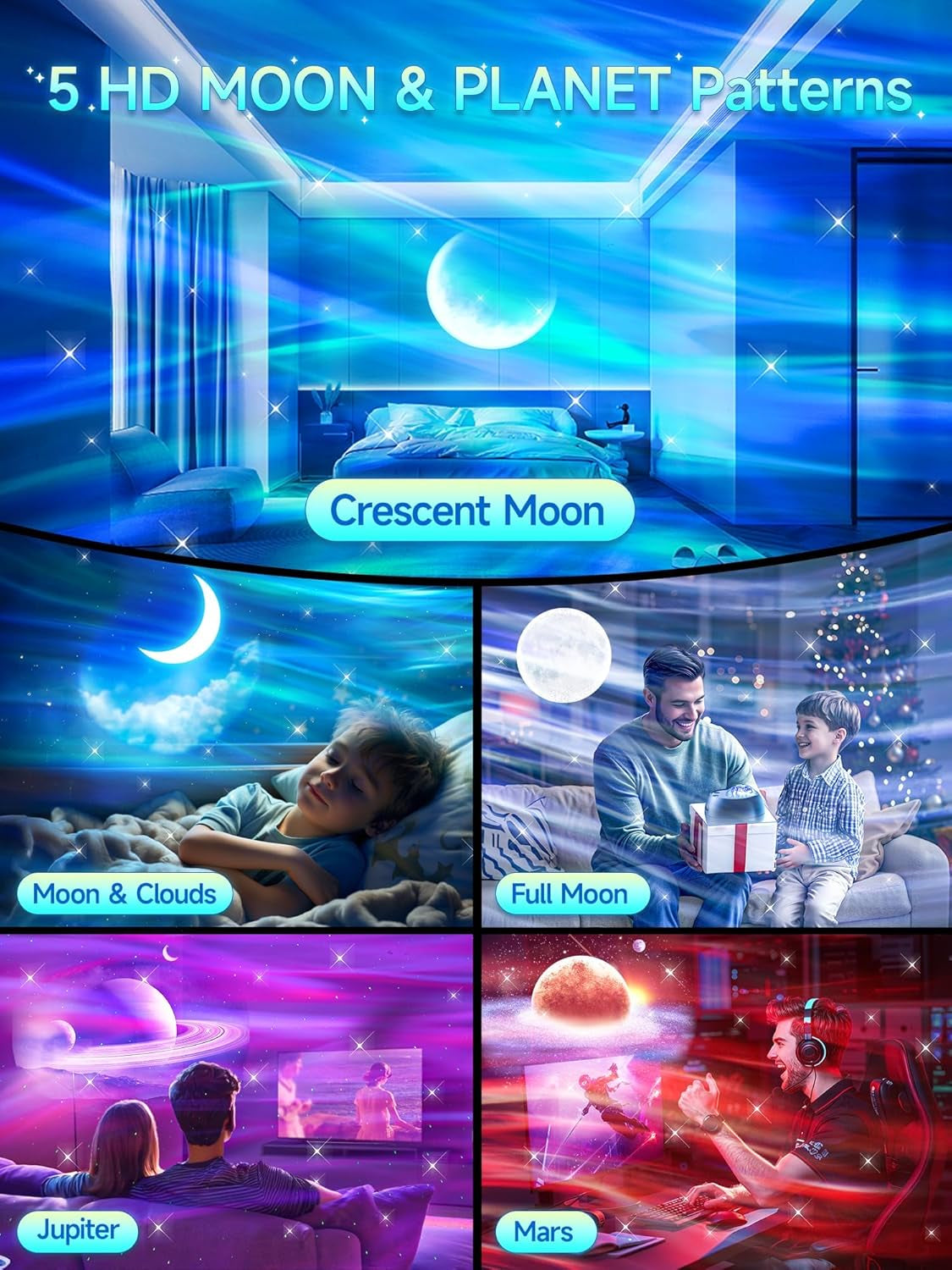 Northern Lights Projector, Galaxy Projector for Bedroom