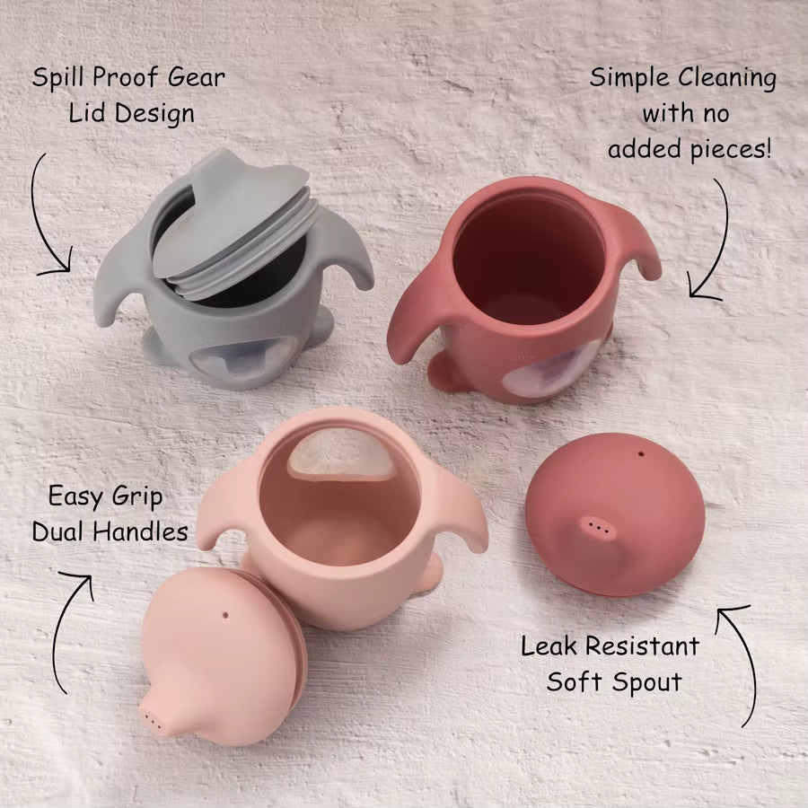 Color Kids Baby Cup Toddler Dining Cup Baby Silicone Transparent Water Bottle with Handle Milk Cups for Toddlers Baby Stuff