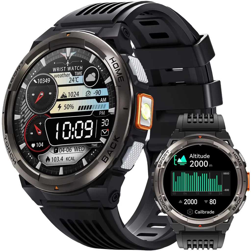Smart Watch KE5 2024 3ATM Waterproof Original Design Sports Watch with Compass and Altitude Barometer LED Flashlight Call
