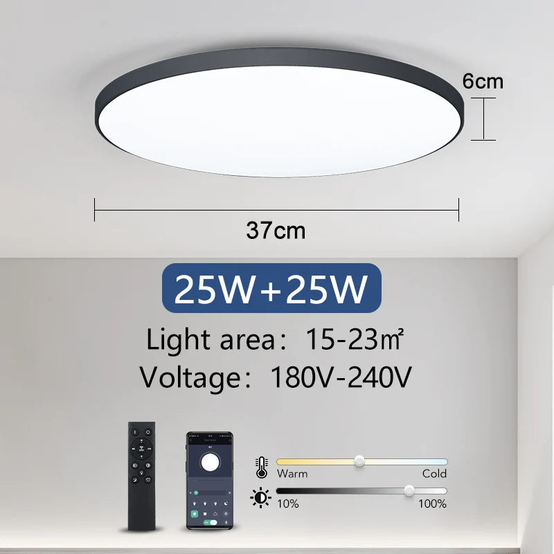 Smart Ceiling Lamp LED Lamp for Bedroom Ceiling Lights with Remote Control Dimmable LED Lights for Room Living Room