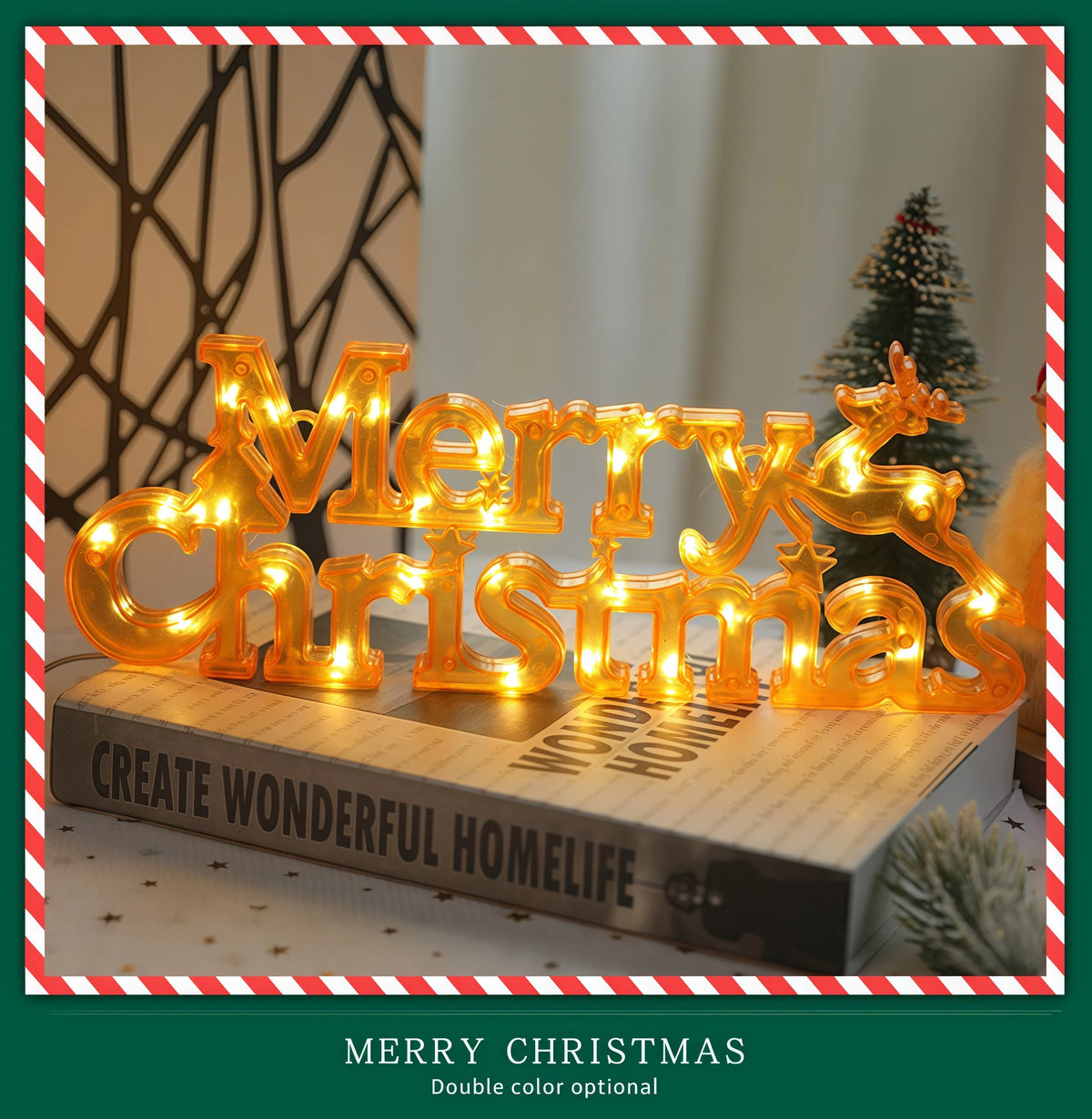 1Pc Christmas Decoration Xmas Merry Christmas LED Letter Tag Light for Home Decoration Christmas Decoration Supplies