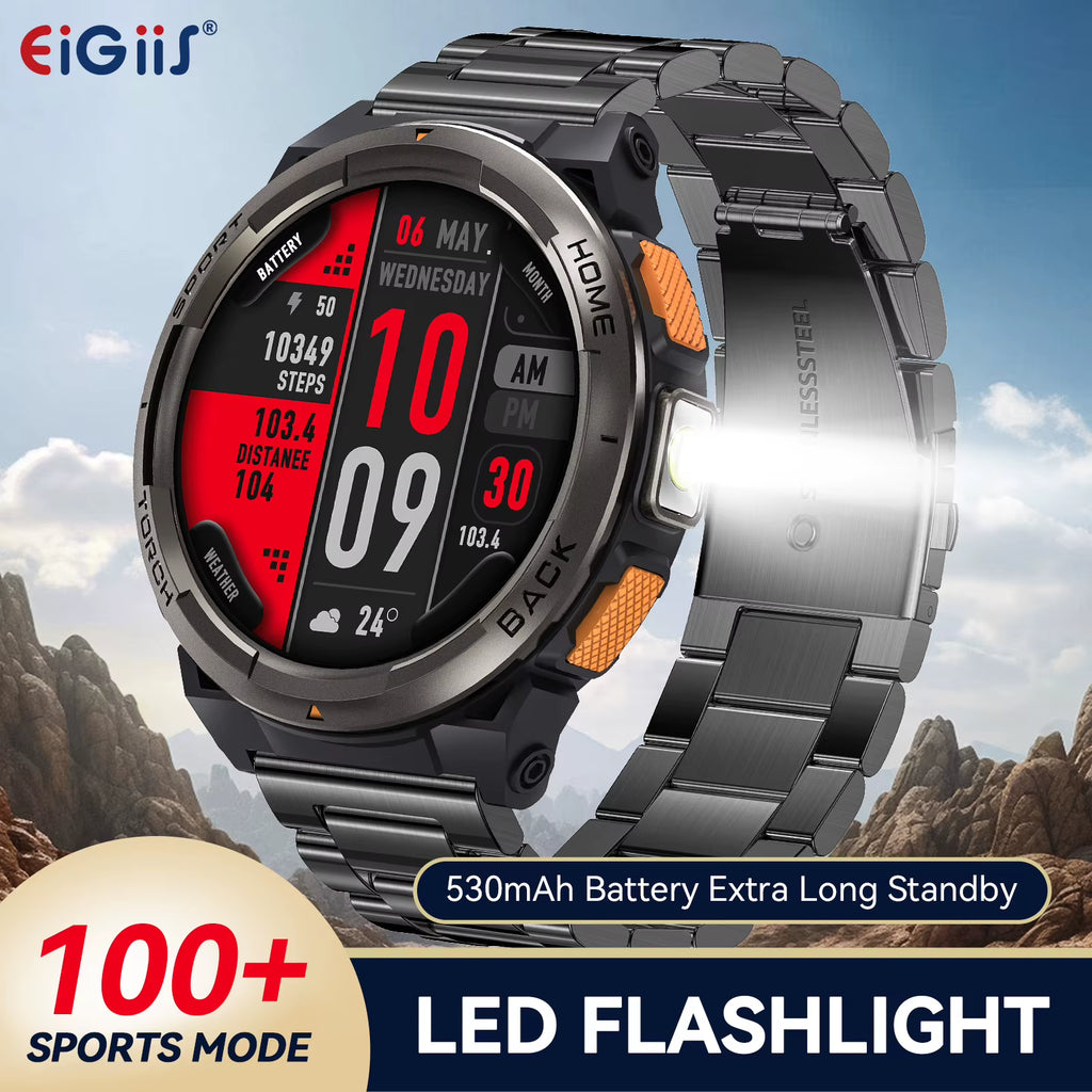 Smart Watch KE5 2024 3ATM Waterproof Original Design Sports Watch with Compass and Altitude Barometer LED Flashlight Call
