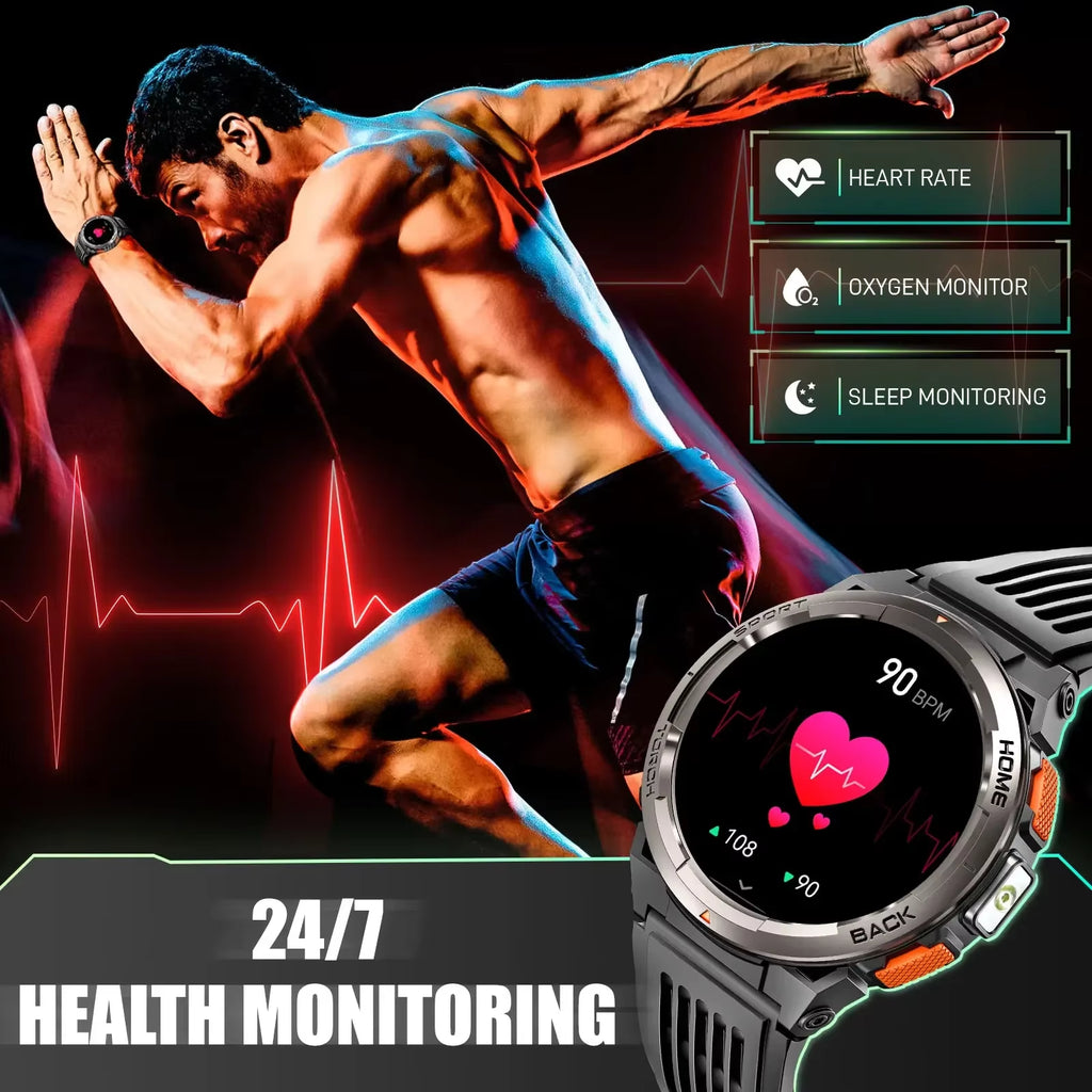 Smart Watch KE5 2024 3ATM Waterproof Original Design Sports Watch with Compass and Altitude Barometer LED Flashlight Call