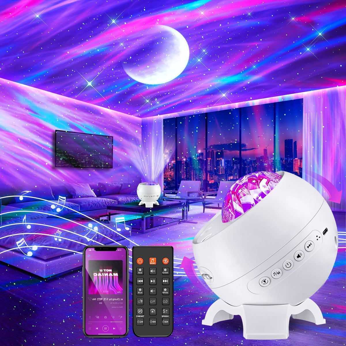 Northern Lights Projector, Galaxy Projector for Bedroom