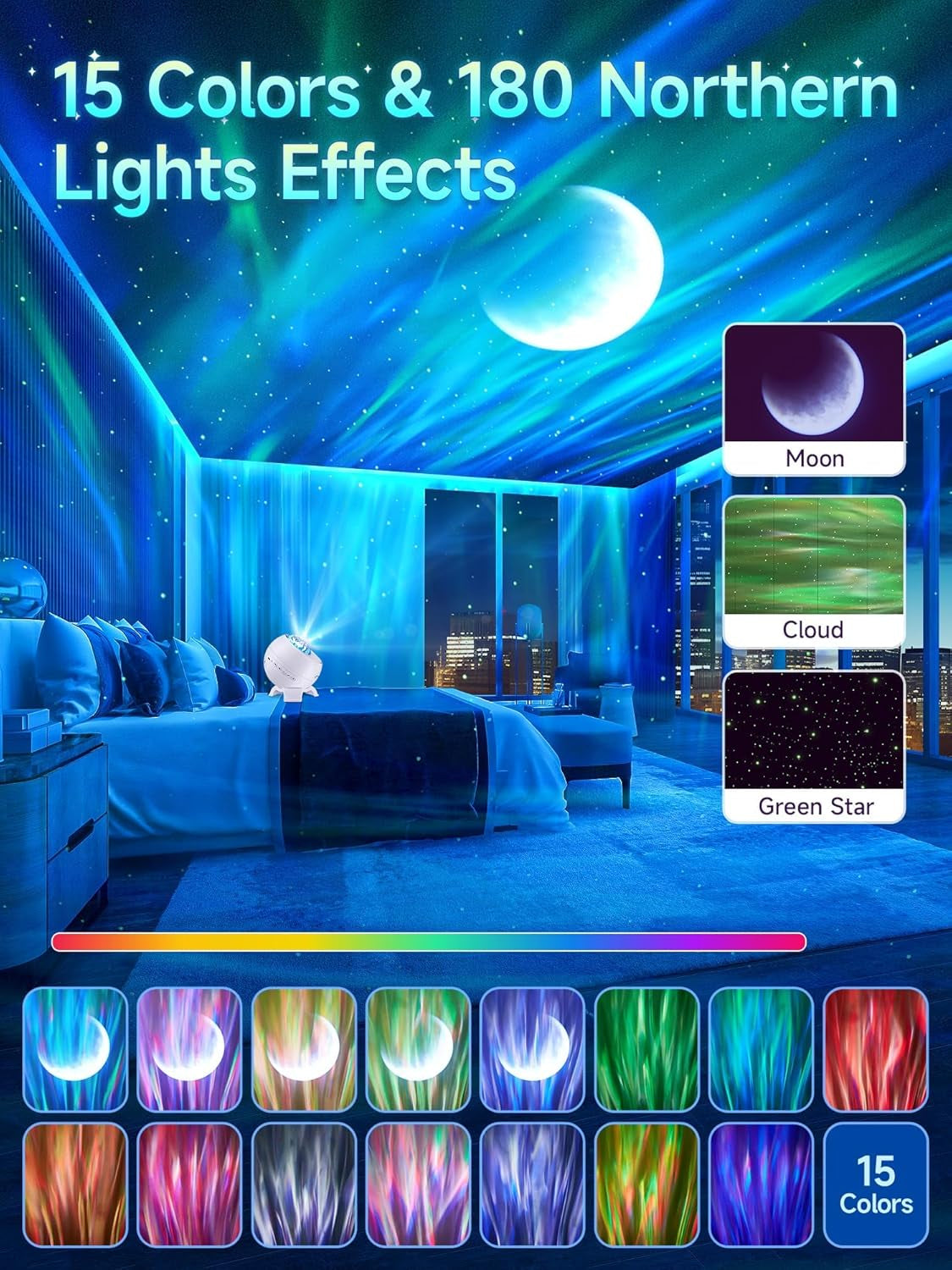 Northern Lights Projector, Galaxy Projector for Bedroom